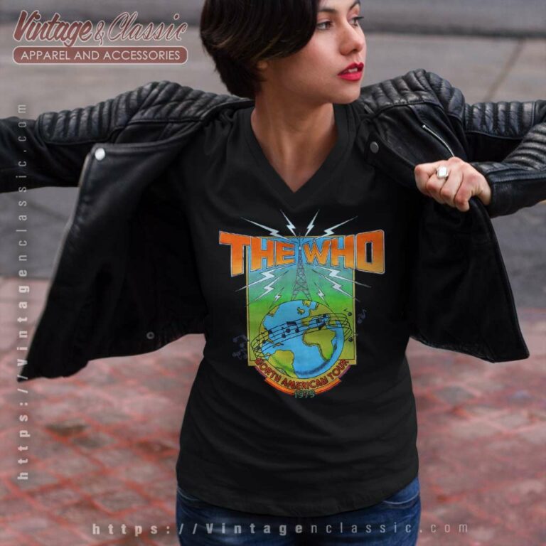 The Who 1979 Concert Tour V Neck TShirt The Who 1979 Concert Tour V Neck TShirt