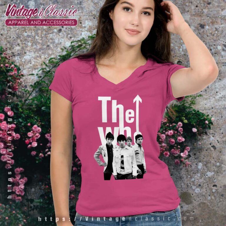 The Who 60's Black And White Band Vneck The Who 60's Black And White Band Vneck