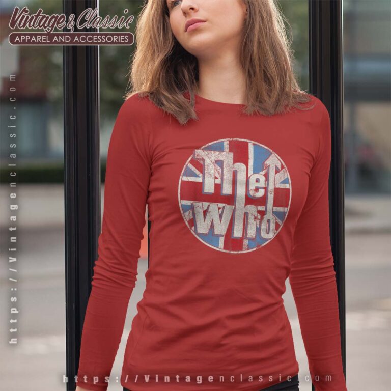 The Who Distressed Union Jack Circle Logo Longsleeves The Who Distressed Union Jack Circle Logo Longsleeves