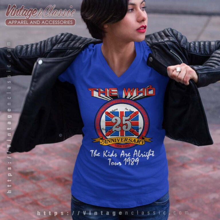 The Who Shirt The Are Alright 25th Anniversary V Neck TShirt The Who Shirt The Are Alright 25th Anniversary V Neck TShirt