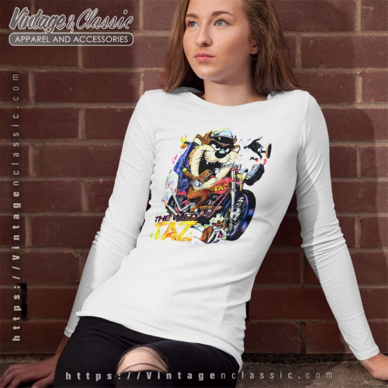 The Wild Taz Motorcycle Biker Long Sleeve Tee The Wild Taz Motorcycle Biker Long Sleeve Tee