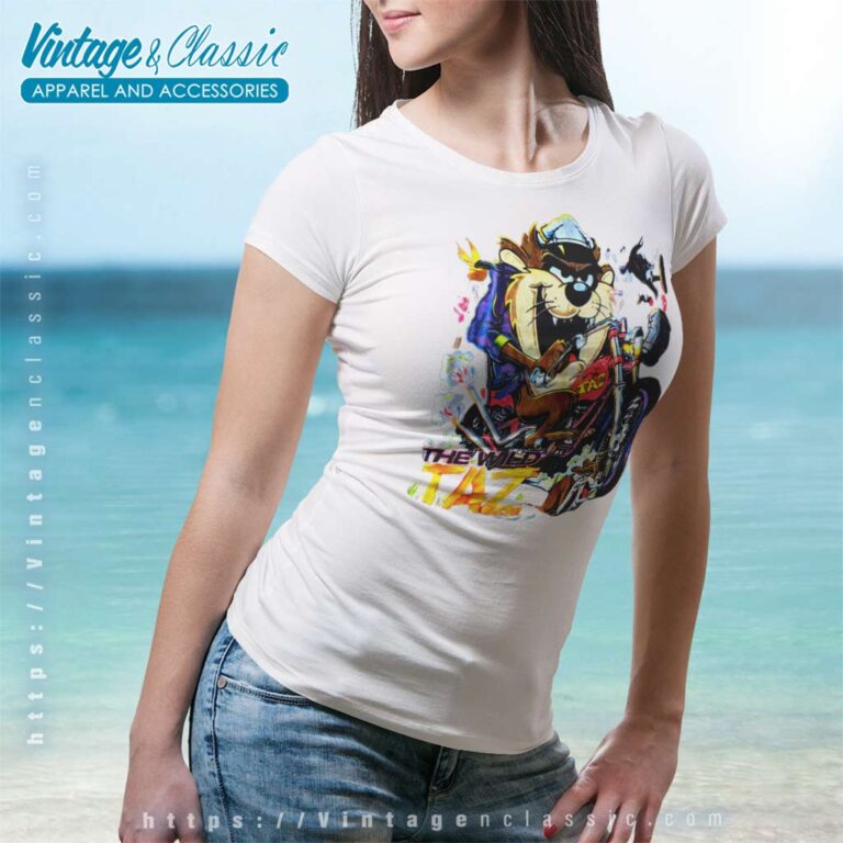 The Wild Taz Motorcycle Biker Women TShirt The Wild Taz Motorcycle Biker Women TShirt
