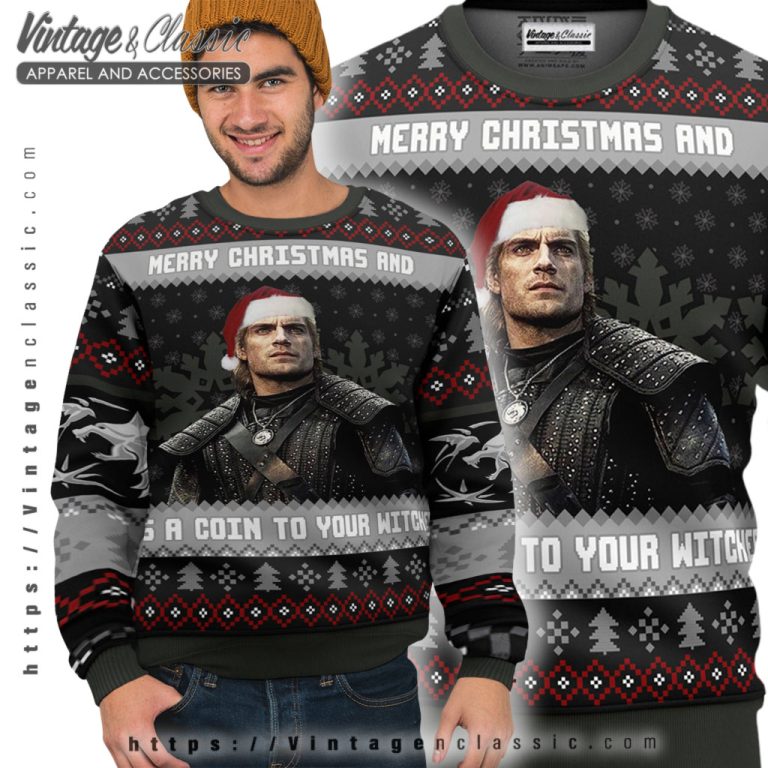 The Witcher Geralt Of Rivia Ugly Christmas Sweater Ugly Sweater The Witcher Geralt Of Rivia Ugly Christmas Sweater Ugly Sweater