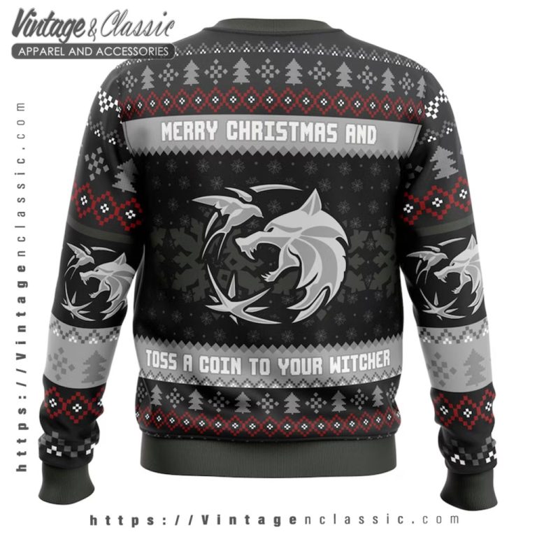 The Witcher Geralt Of Rivia Ugly Christmas Sweater back Ugly Sweater The Witcher Geralt Of Rivia Ugly Christmas Sweater back Ugly Sweater