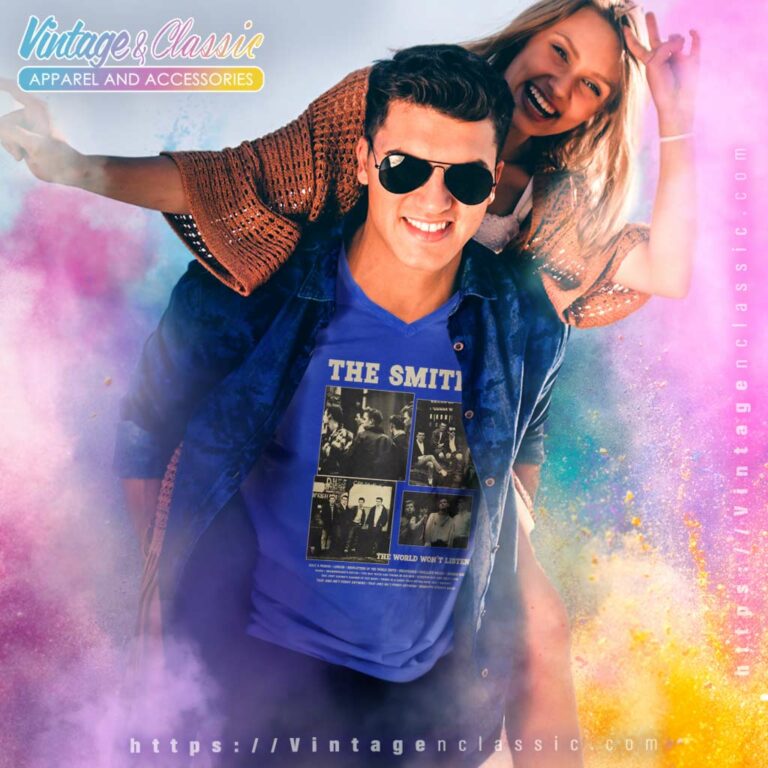 The World Wont Listen Album The Smiths V Neck TShirt The World Wont Listen Album The Smiths V Neck TShirt