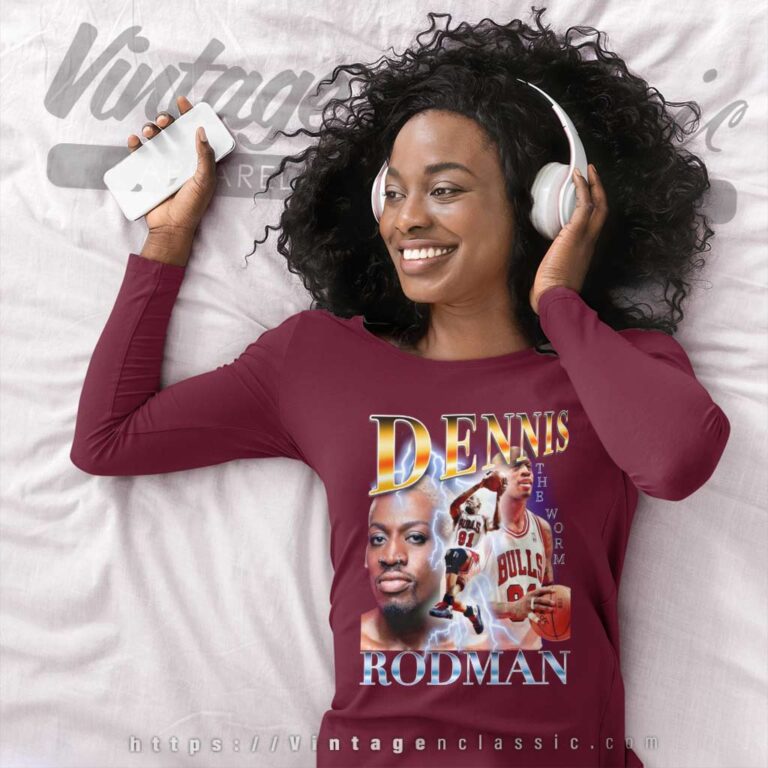 The Worm Dennis Rodman Chicago Bulls Long Sleeve Tee The Worm Dennis Rodman Chicago Bulls Long Sleeve Tee