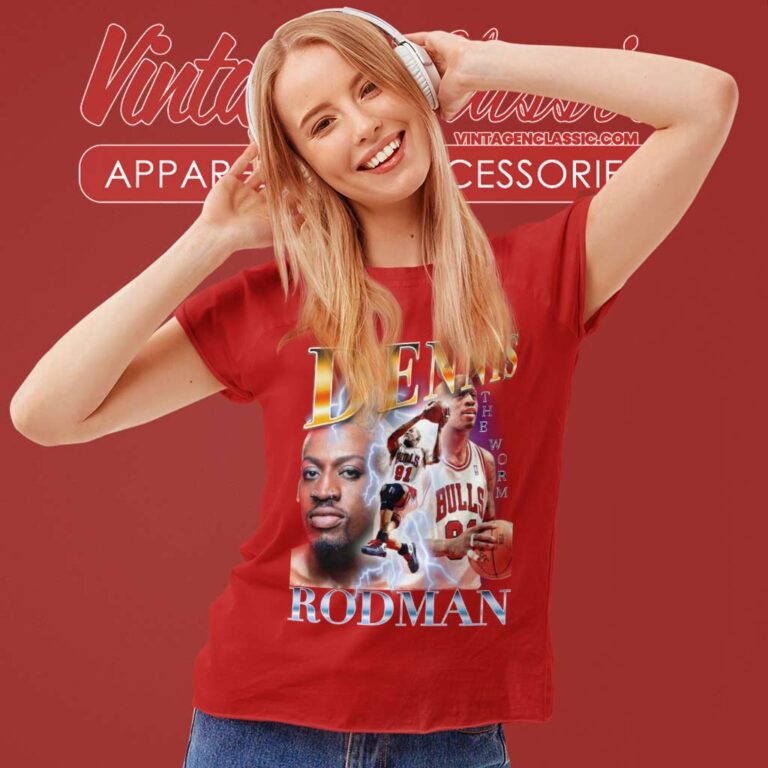 The Worm Dennis Rodman Chicago Bulls Women TShirt The Worm Dennis Rodman Chicago Bulls Women TShirt