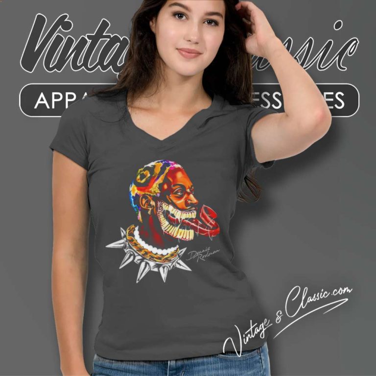 The Worm Dennis Rodman Venom Graffiti V Neck TShirt The Worm Dennis Rodman Venom Graffiti V Neck TShirt