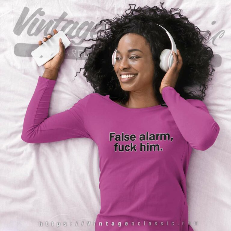Theestallion False Alarm Fuck Him Long Sleeve Tee Theestallion False Alarm Fuck Him Long Sleeve Tee