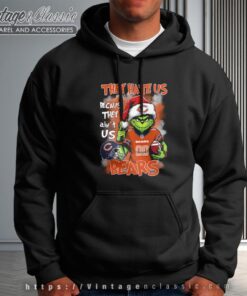 They Hate Us Because They Aint Us Grinch Chicago Bears Christmas Shirt Hoodie