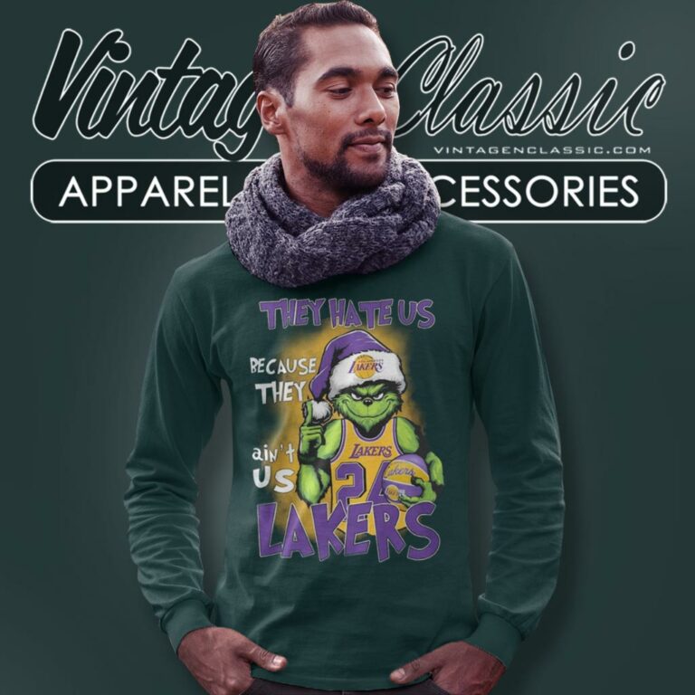 They Hate Us Because They Aint Us Grinch Los Angeles Lakers Christmas Long Sleeve Tee They Hate Us Because They Aint Us Grinch Los Angeles Lakers Christmas Long Sleeve Tee