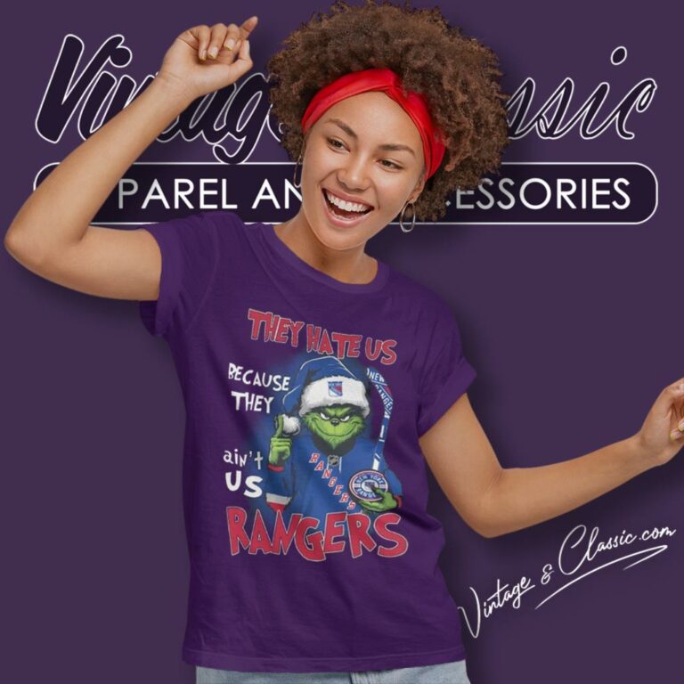 They Hate Us Because They Aint Us Grinch New York Rangers Christmas Women T Shirt They Hate Us Because They Aint Us Grinch New York Rangers Christmas Women T Shirt