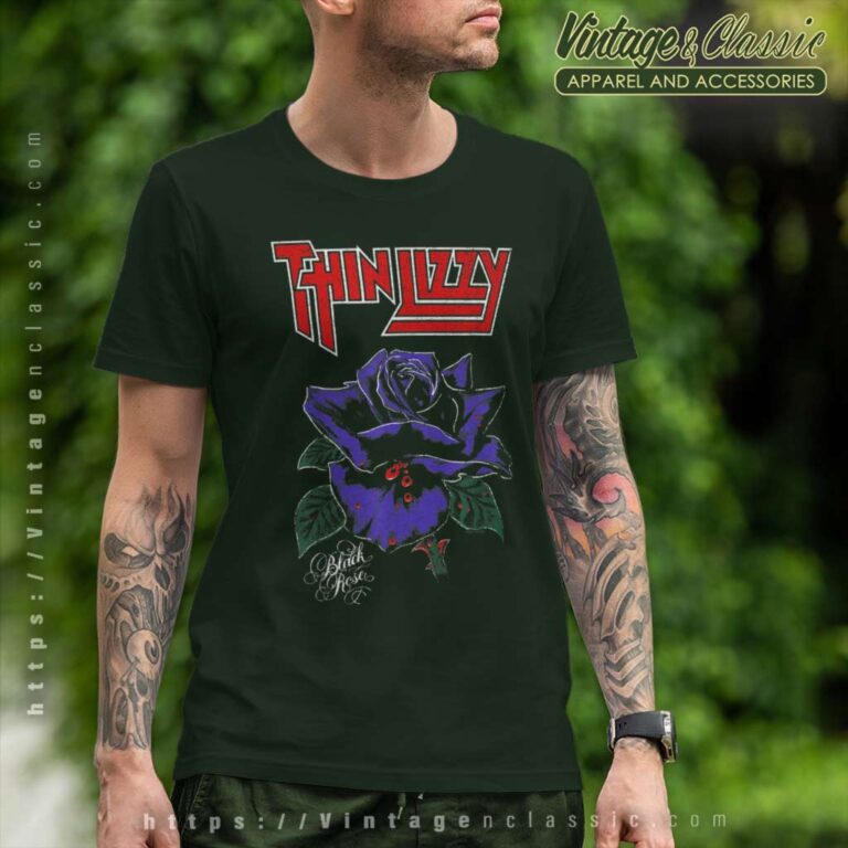 Thin Lizzy Shirt Album Black Rose Color T Shirt Thin Lizzy Shirt Album Black Rose Color T Shirt