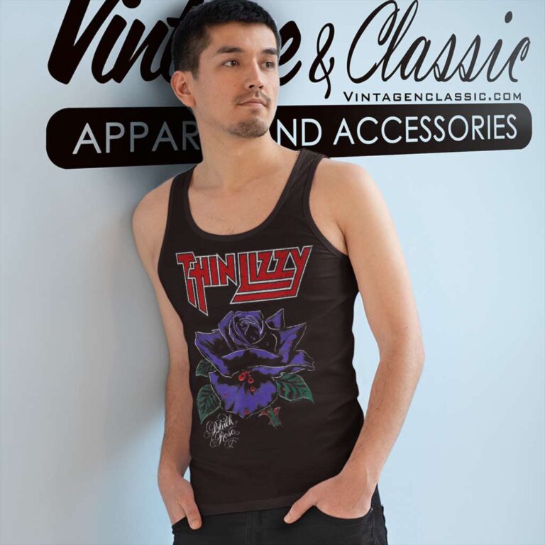 Thin Lizzy Shirt Album Black Rose Color Tank Top Racerback Thin Lizzy Shirt Album Black Rose Color Tank Top Racerback