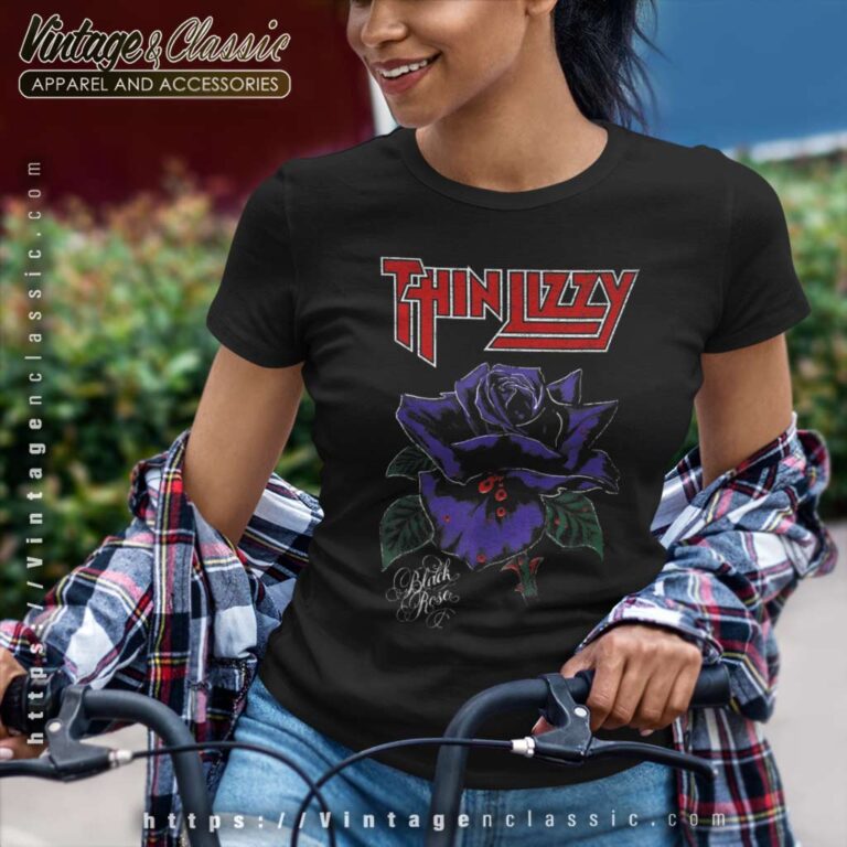Thin Lizzy Shirt Album Black Rose Color Women TShirt Thin Lizzy Shirt Album Black Rose Color Women TShirt