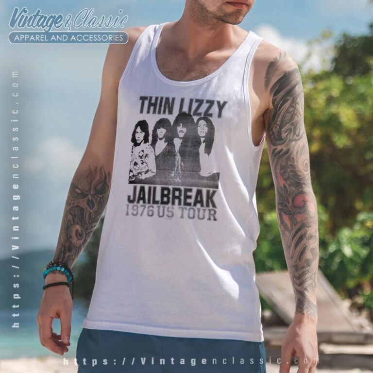 Thin Lizzy Shirt Album Jailbreak Us Tour Tank Top Racerback Thin Lizzy Shirt Album Jailbreak Us Tour Tank Top Racerback