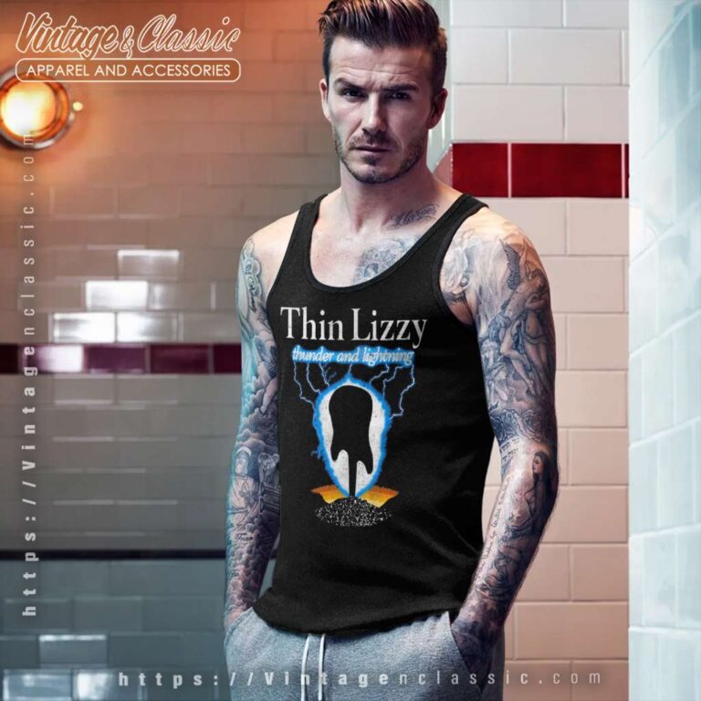 Thin Lizzy Shirt Album Thunder And Lightning Tank Top Racerback Thin Lizzy Shirt Album Thunder And Lightning Tank Top Racerback