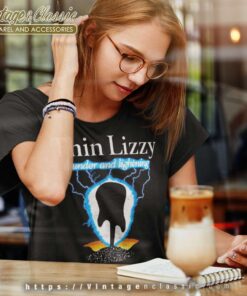 Thin Lizzy Shirt Album Thunder And Lightning Women TShirt