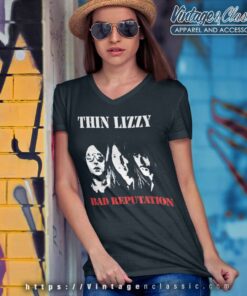 Thin Lizzy Shirt Bad Reputation V Neck TShirt