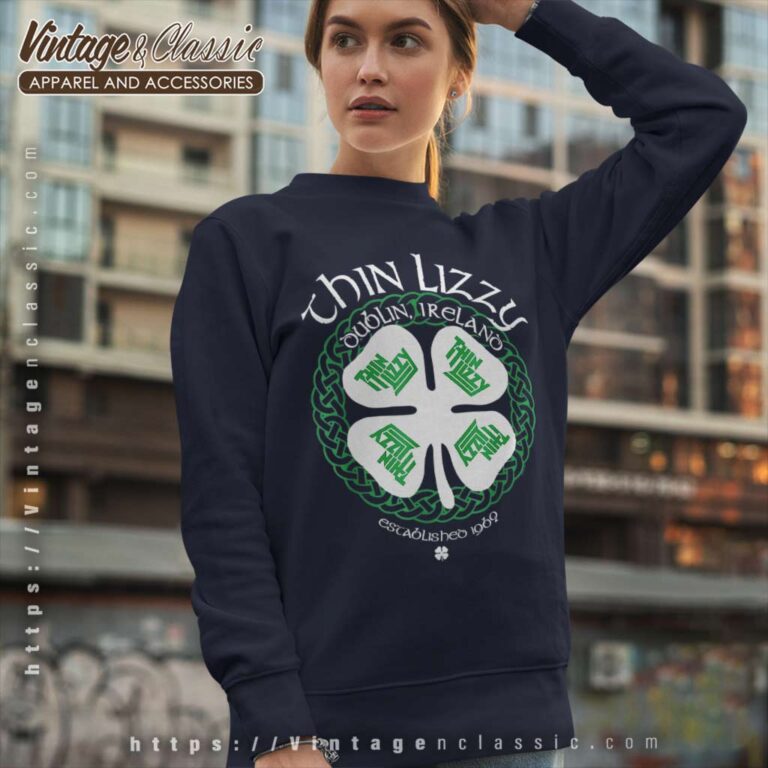 Thin Lizzy Shirt Celtic Shamrock Sweatshirt Thin Lizzy Shirt Celtic Shamrock Sweatshirt