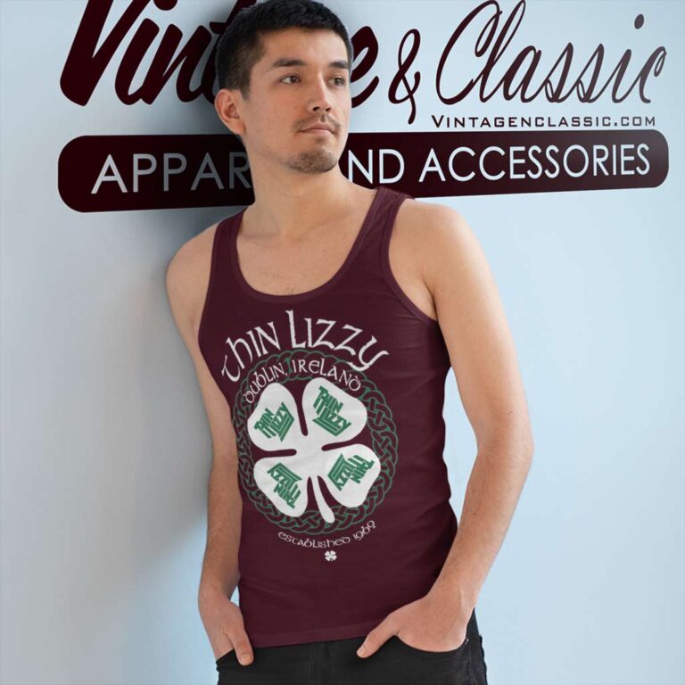 Thin Lizzy Shirt Celtic Shamrock Tank Top Racerback Thin Lizzy Shirt Celtic Shamrock Tank Top Racerback