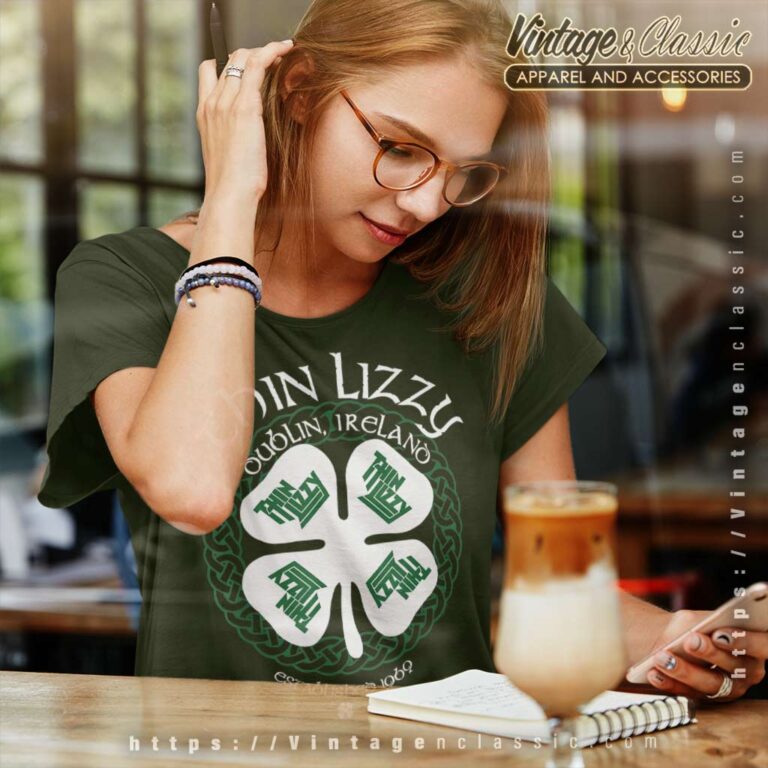 Thin Lizzy Shirt Celtic Shamrock Women TShirt Thin Lizzy Shirt Celtic Shamrock Women TShirt