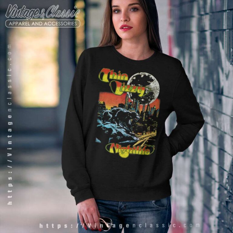 Thin Lizzy Shirt Night Life Extended Sweatshirt Thin Lizzy Shirt Night Life Extended Sweatshirt