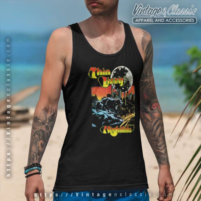 Thin Lizzy Shirt Night Life Extended Tank Top Racerback Thin Lizzy Shirt Night Life Extended Tank Top Racerback