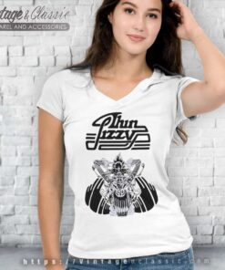Thin Lizzy Shirt Rocker Infill Logo V Neck TShirt