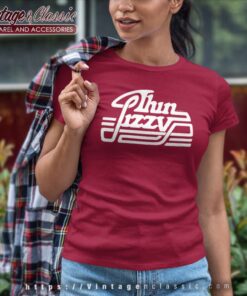 Thin Lizzy Shirt Rocker White Logo Women TShirt