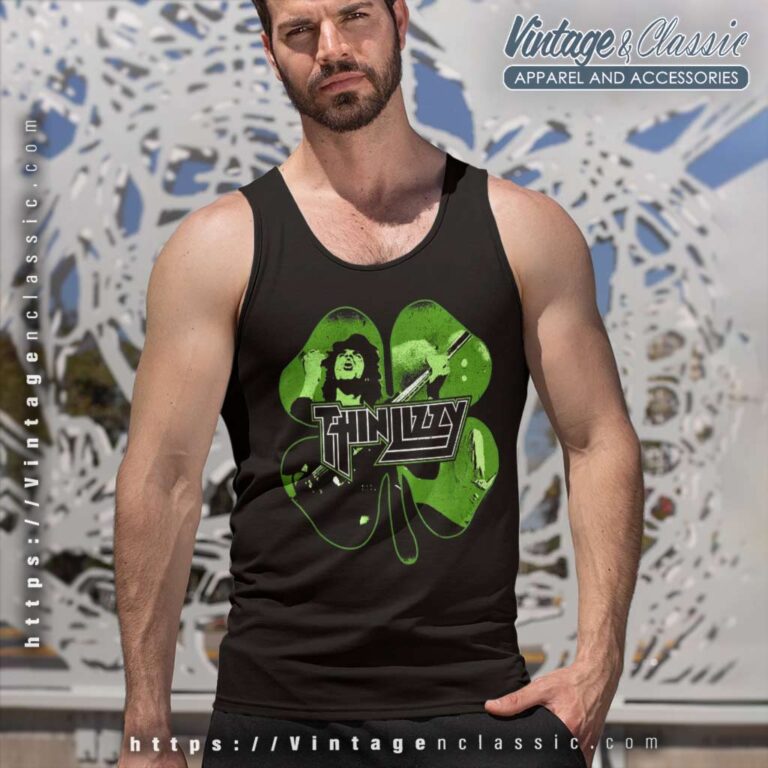 Thin Lizzy Shirt Shamrock Infill Tank Top Racerback Thin Lizzy Shirt Shamrock Infill Tank Top Racerback