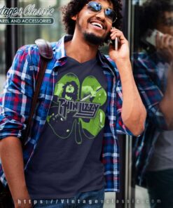 Thin Lizzy Shirt Shamrock Infill V Neck TShirt