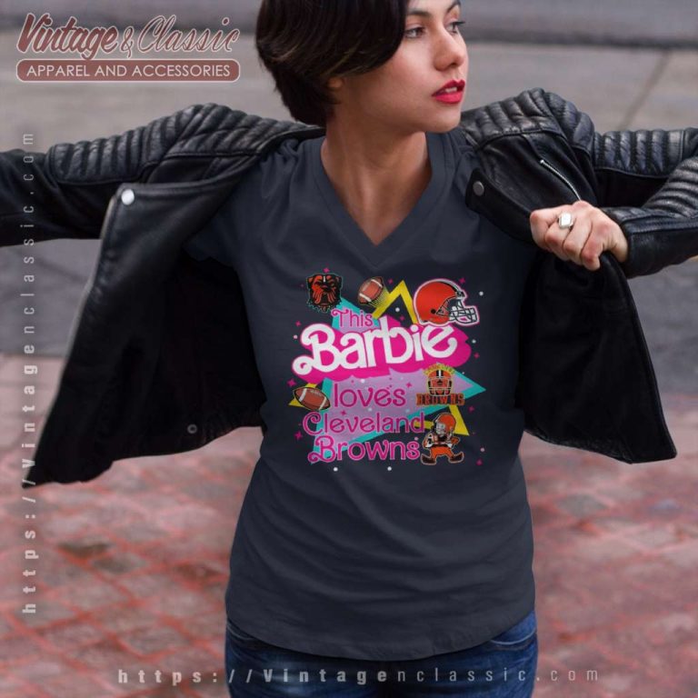 This Barbie Loves Nfl Cleveland Browns V Neck TShirt This Barbie Loves Nfl Cleveland Browns V Neck TShirt