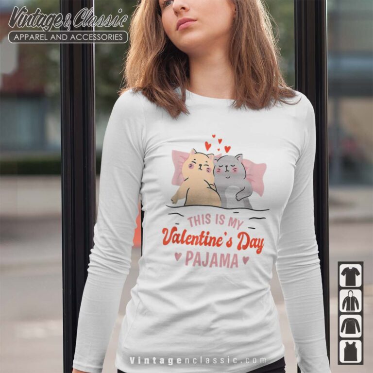 This Is My Valentines Day Pajama Cat Longsleeves This Is My Valentines Day Pajama Cat Longsleeves