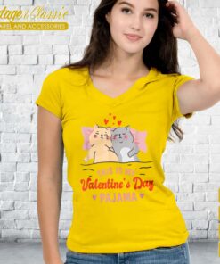 This Is My Valentines Day Pajama Cat Vneck 1
