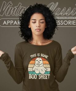 This Is Some Boo Sheet Shirt Ghost Funny Halloween Long Sleeve Tee