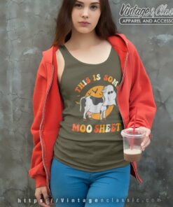 This Is Some Cow Moo Sheet Halloween Ghost Funny I Mean Boo Tank Top Racerback