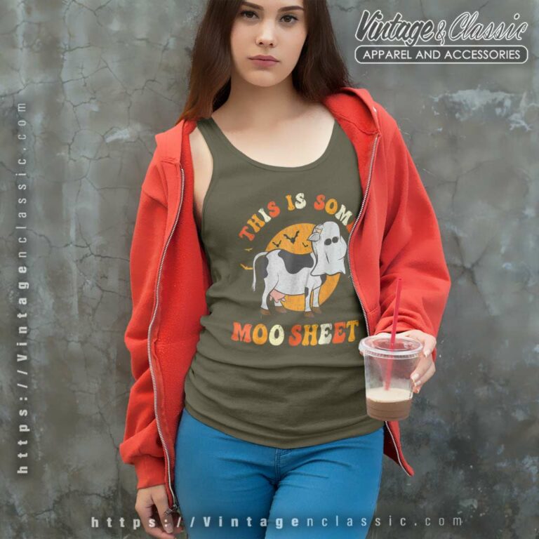 This Is Some Cow Moo Sheet Halloween Ghost Funny I Mean Boo Tank Top Racerback This Is Some Cow Moo Sheet Halloween Ghost Funny I Mean Boo Tank Top Racerback