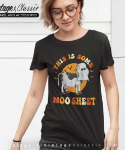 This Is Some Cow Moo Sheet Halloween Ghost Funny I Mean Boo Women TShirt