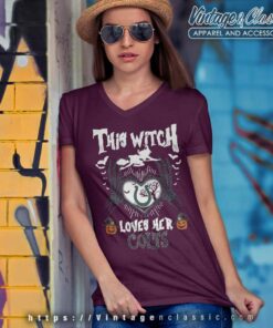 This Witch Loves Her Colts Halloween V Neck TShirt