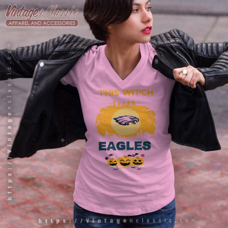 This Witch Loves Philadelphia Eagles V Neck TShirt This Witch Loves Philadelphia Eagles V Neck TShirt
