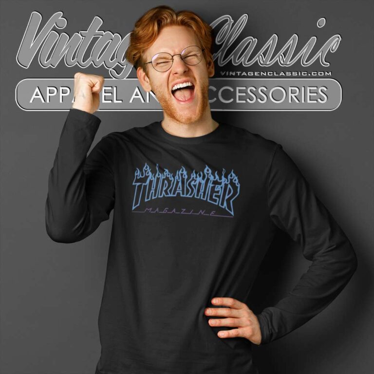 Thrasher Blue Flame Long Sleeve Tee Thrasher Blue Flame Long Sleeve Tee