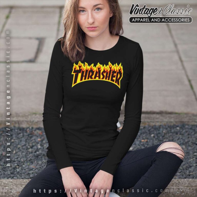 Thrasher Flame Big Logo Long Sleeve Tee Thrasher Flame Big Logo Long Sleeve Tee