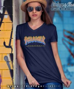 Thrasher Godzilla Burst V Neck TShirt