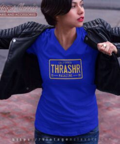 Thrasher License Plate V Neck TShirt