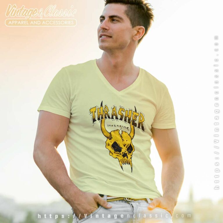 Thrasher Magazine Barbarian Shirt V Neck TShirt Thrasher Magazine Barbarian Shirt V Neck TShirt