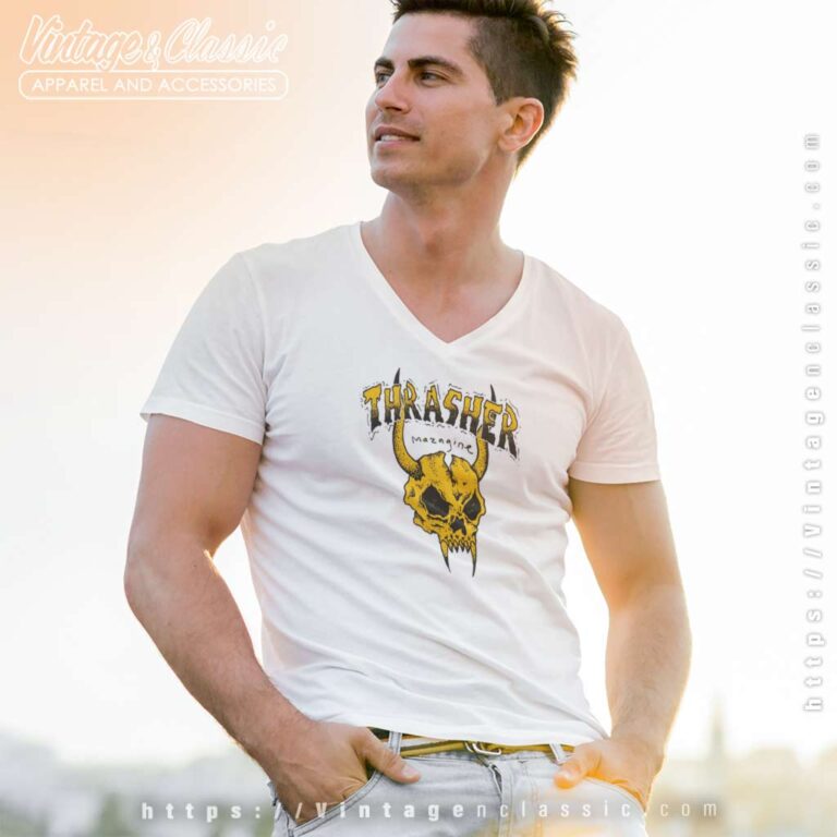 Thrasher Magazine Barbarian V Neck TShirt Thrasher Magazine Barbarian V Neck TShirt