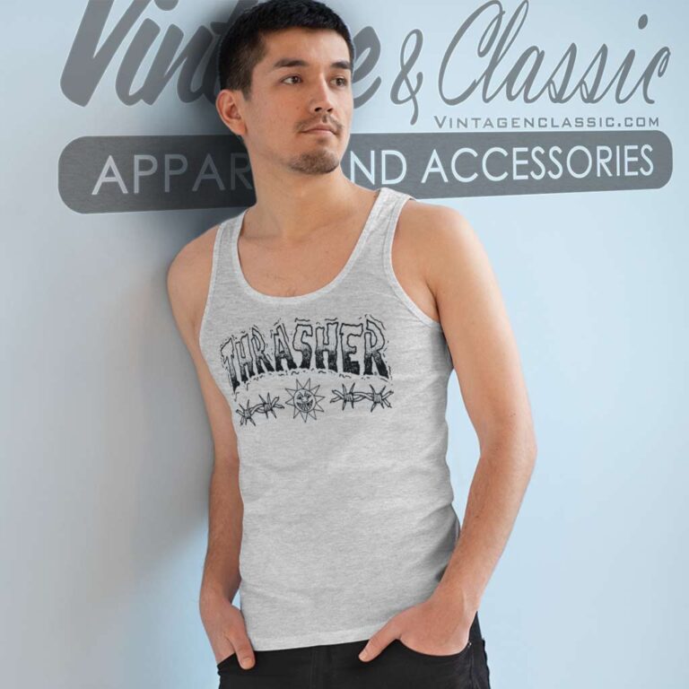 Thrasher Magazine Barbed Wire Tank Top Racerback Thrasher Magazine Barbed Wire Tank Top Racerback