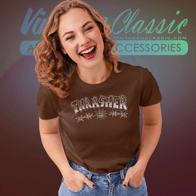 Thrasher Magazine Barbed Wire Women TShirt Thrasher Magazine Barbed Wire Women TShirt