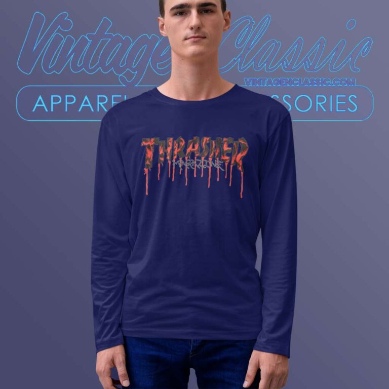 Thrasher Magazine Blood Drip Long Sleeve Tee Thrasher Magazine Blood Drip Long Sleeve Tee